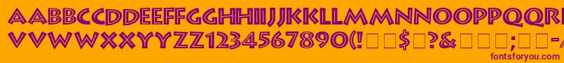 GreekDinerInlineTt Font – Purple Fonts on Orange Background