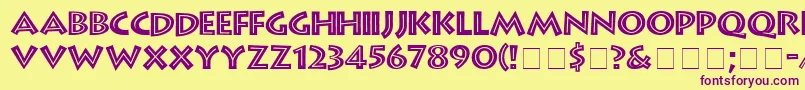 GreekDinerInlineTt Font – Purple Fonts on Yellow Background