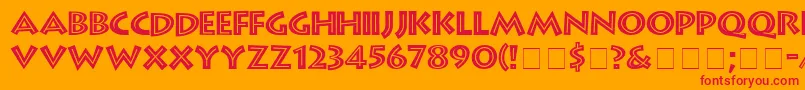 GreekDinerInlineTt Font – Red Fonts on Orange Background