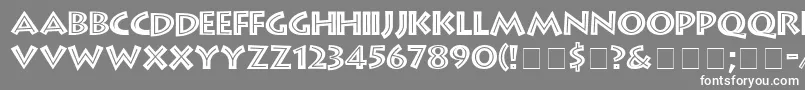 フォントGreekDinerInlineTt – 灰色の背景に白い文字