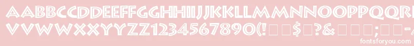 GreekDinerInlineTt-fontti – valkoiset fontit vaaleanpunaisella taustalla