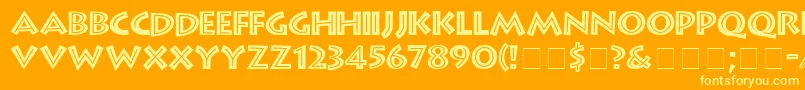 GreekDinerInlineTt Font – Yellow Fonts on Orange Background