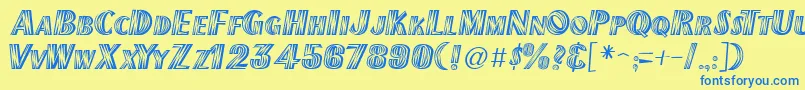 NewMexicoRegular Font – Blue Fonts on Yellow Background