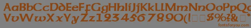 フォントCodexSsi – 茶色の文字が灰色の背景にあります。