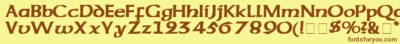 フォントCodexSsi – 茶色の文字が黄色の背景にあります。