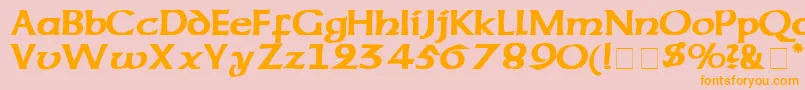 フォントCodexSsi – オレンジの文字がピンクの背景にあります。