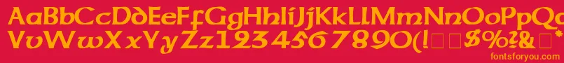 CodexSsi-Schriftart – Orangefarbene Schriften auf rotem Hintergrund