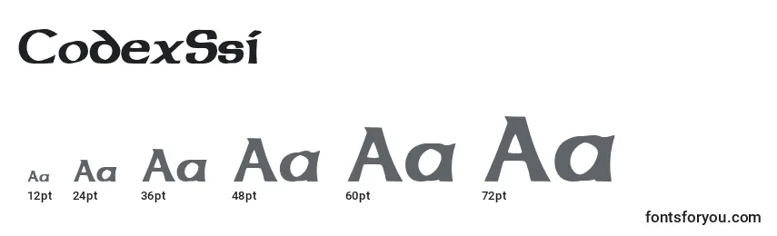 CodexSsi Font Sizes