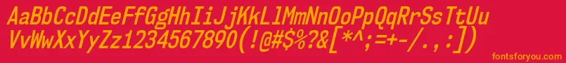 Nk57MonospaceCdSbIt Font – Orange Fonts on Red Background