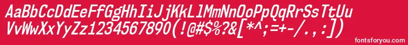 Nk57MonospaceCdSbIt Font – White Fonts on Red Background