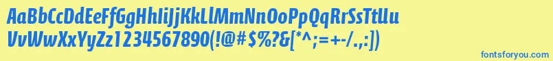 CalciteproBold Font – Blue Fonts on Yellow Background