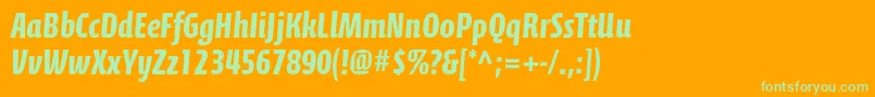 CalciteproBold Font – Green Fonts on Orange Background