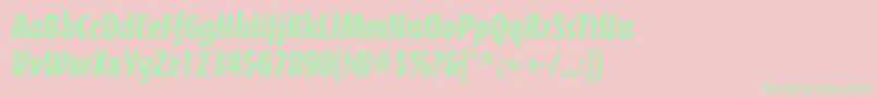 CalciteproBold Font – Green Fonts on Pink Background