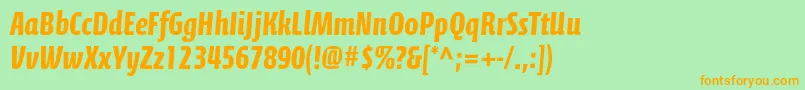 CalciteproBold Font – Orange Fonts on Green Background