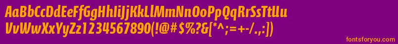 CalciteproBold Font – Orange Fonts on Purple Background