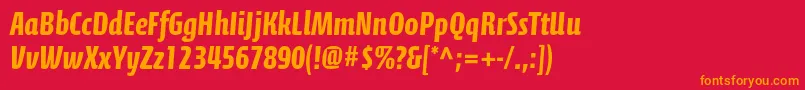 CalciteproBold Font – Orange Fonts on Red Background