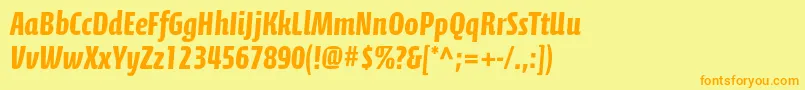CalciteproBold Font – Orange Fonts on Yellow Background