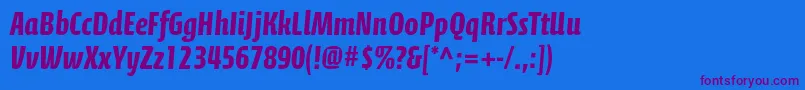 CalciteproBold Font – Purple Fonts on Blue Background