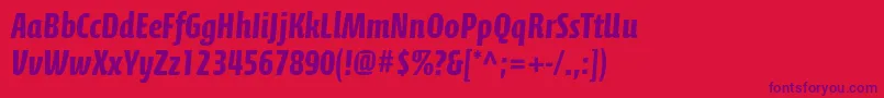 CalciteproBold Font – Purple Fonts on Red Background