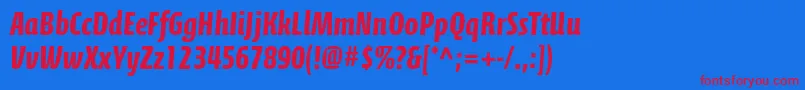 CalciteproBold Font – Red Fonts on Blue Background