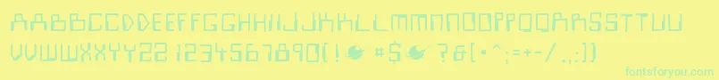 LooksirDroids-Schriftart – Grüne Schriften auf gelbem Hintergrund
