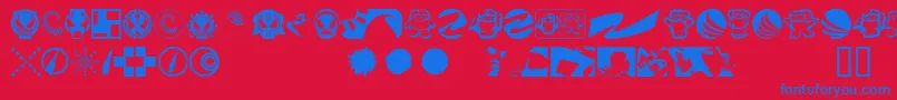 Klozzbat Font – Blue Fonts on Red Background