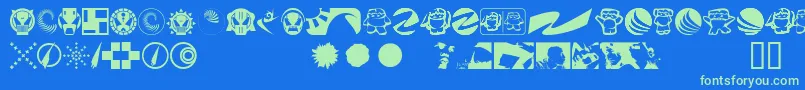 Klozzbat Font – Green Fonts on Blue Background