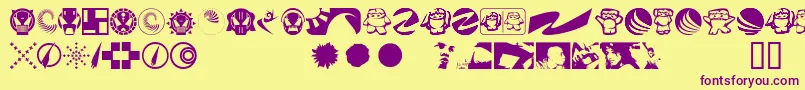 Klozzbat Font – Purple Fonts on Yellow Background