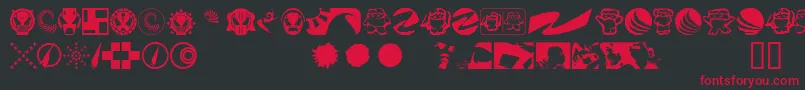 フォントKlozzbat – 黒い背景に赤い文字