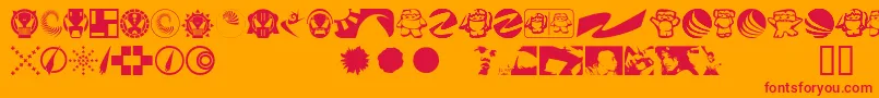 Klozzbat Font – Red Fonts on Orange Background