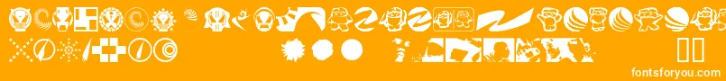 フォントKlozzbat – オレンジの背景に白い文字