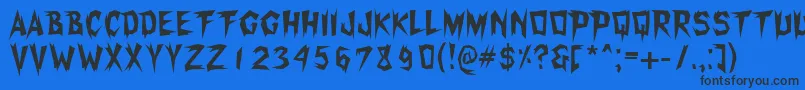 Xerker Font – Black Fonts on Blue Background