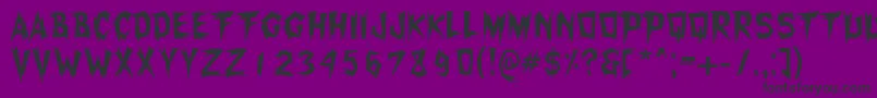 Xerker-Schriftart – Schwarze Schriften auf violettem Hintergrund