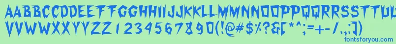 Xerker Font – Blue Fonts on Green Background