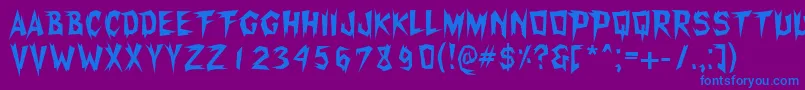 Xerker Font – Blue Fonts on Purple Background