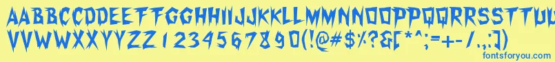 Xerker Font – Blue Fonts on Yellow Background