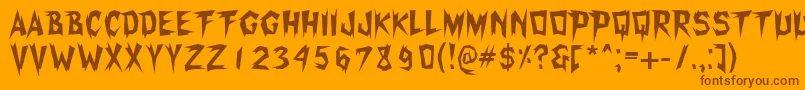 Xerker Font – Brown Fonts on Orange Background