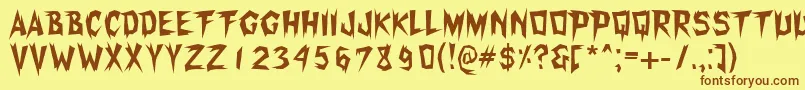 Xerker Font – Brown Fonts on Yellow Background