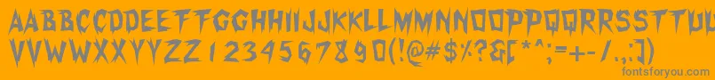 Xerker-Schriftart – Graue Schriften auf orangefarbenem Hintergrund