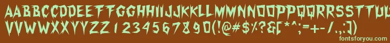 Xerker Font – Green Fonts on Brown Background