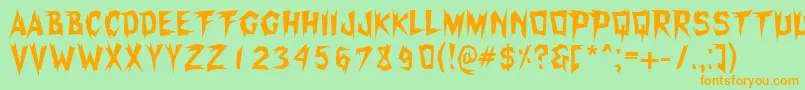 Xerker Font – Orange Fonts on Green Background