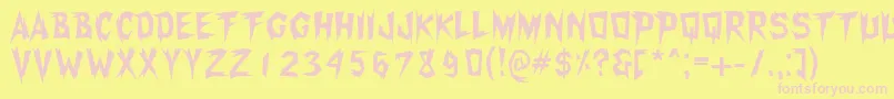 Xerker Font – Pink Fonts on Yellow Background