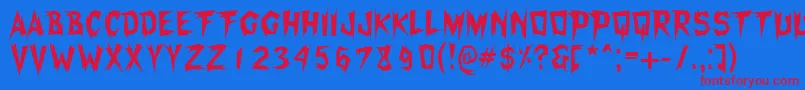 Xerker Font – Red Fonts on Blue Background