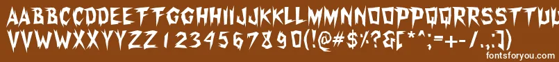 Xerker Font – White Fonts on Brown Background