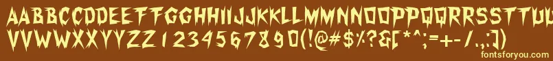 Xerker Font – Yellow Fonts on Brown Background