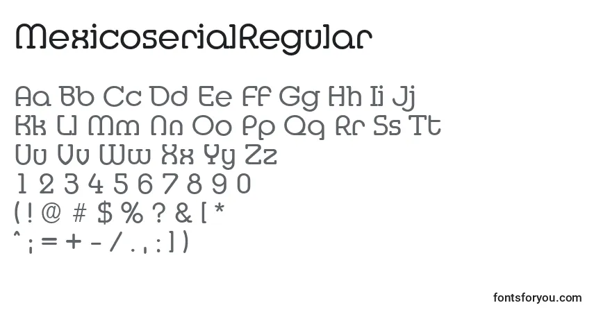 MexicoserialRegularフォント–アルファベット、数字、特殊文字