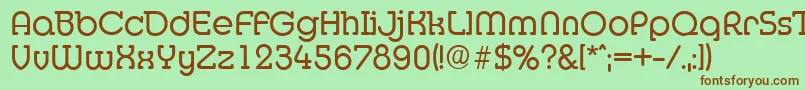 MexicoserialRegular-fontti – ruskeat fontit vihreällä taustalla