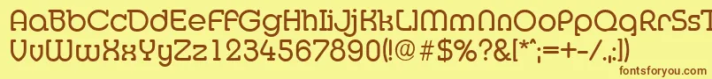 MexicoserialRegular Font – Brown Fonts on Yellow Background