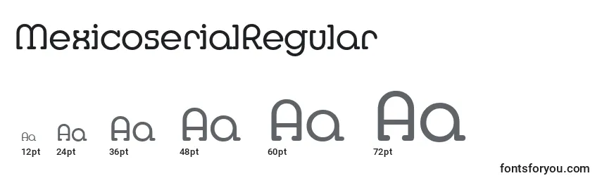 Размеры шрифта MexicoserialRegular