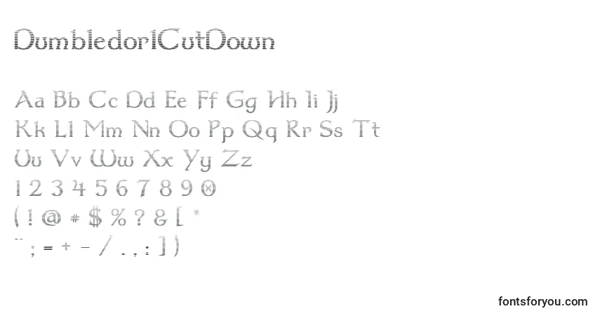 Dumbledor1CutDown-fontti – aakkoset, numerot, erikoismerkit